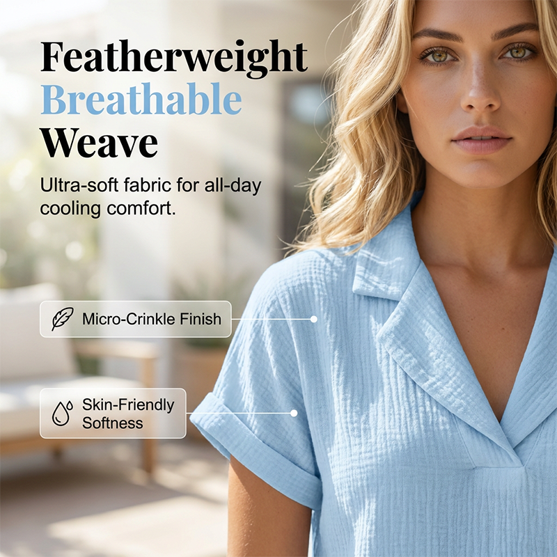 👕 Damen Loose Fit Knit Tee – luftig, bequem & vielseitig – perfekt für Alltag, Büro & Freizeit