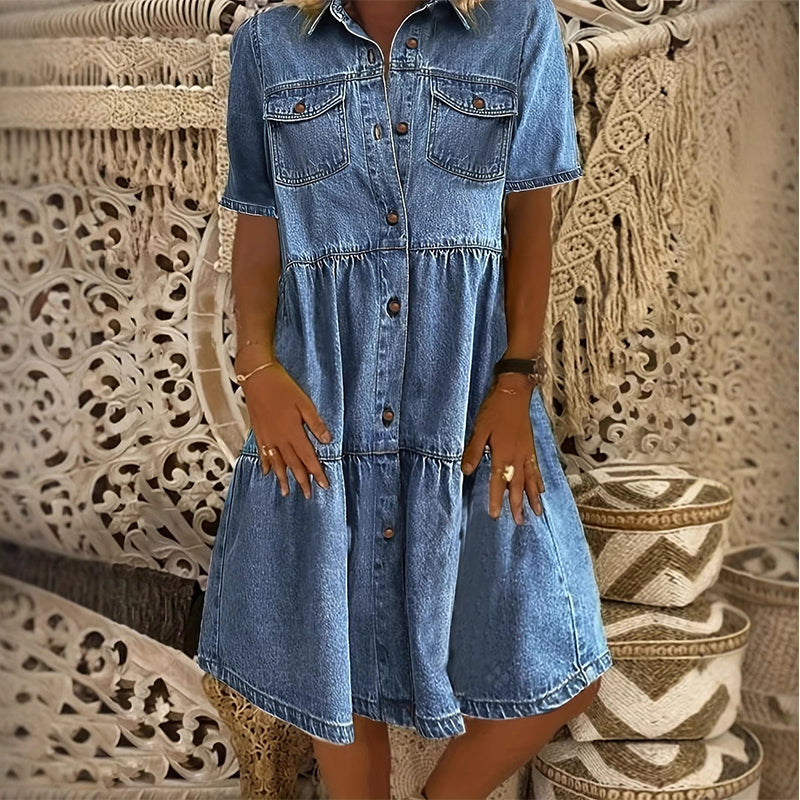 ⌛50 % Rabatt am letzten Tag-Elegantes Sommer-Jeanskleid für Damen