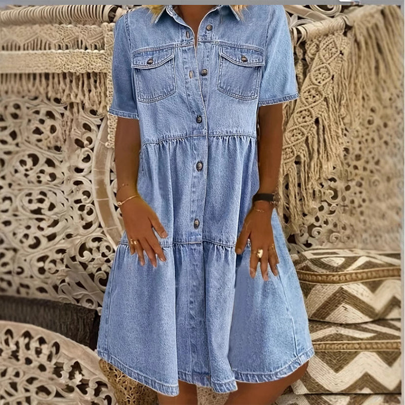 ⌛50 % Rabatt am letzten Tag-Elegantes Sommer-Jeanskleid für Damen