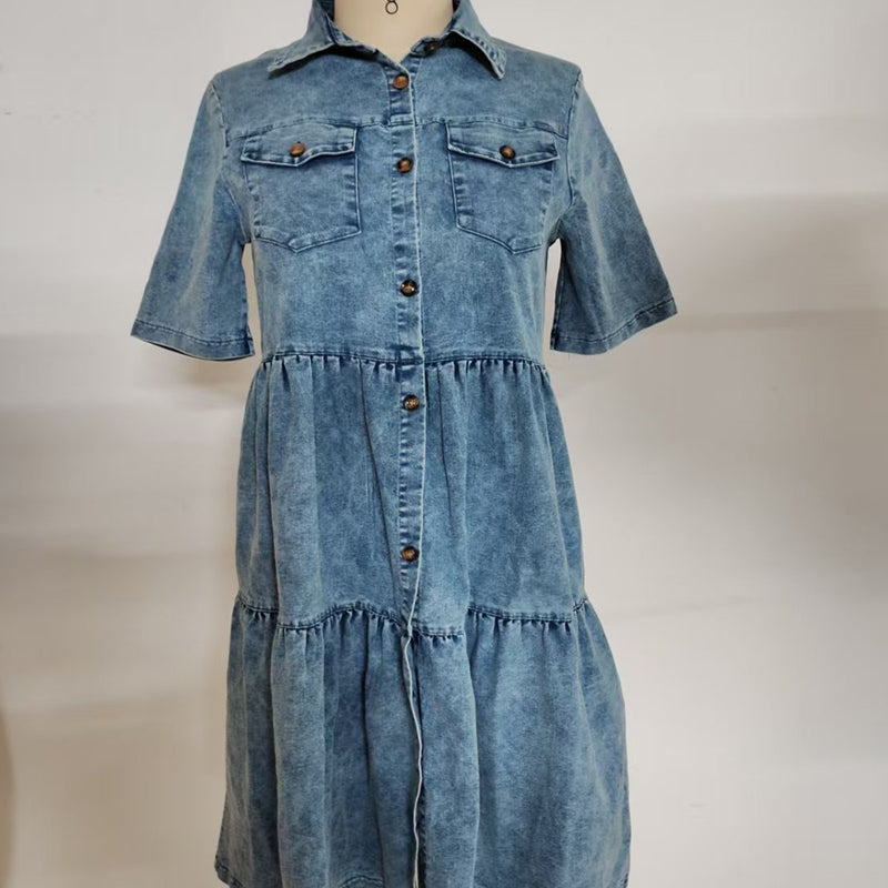 ⌛50 % Rabatt am letzten Tag-Elegantes Sommer-Jeanskleid für Damen