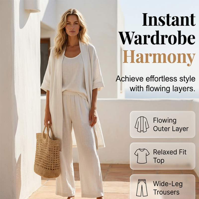 💞 Über 100.000 verkauft! Sommerhit 2026 – nur kurze Zeit -50%！ 3-teiliges Sommeroutfit für Damen