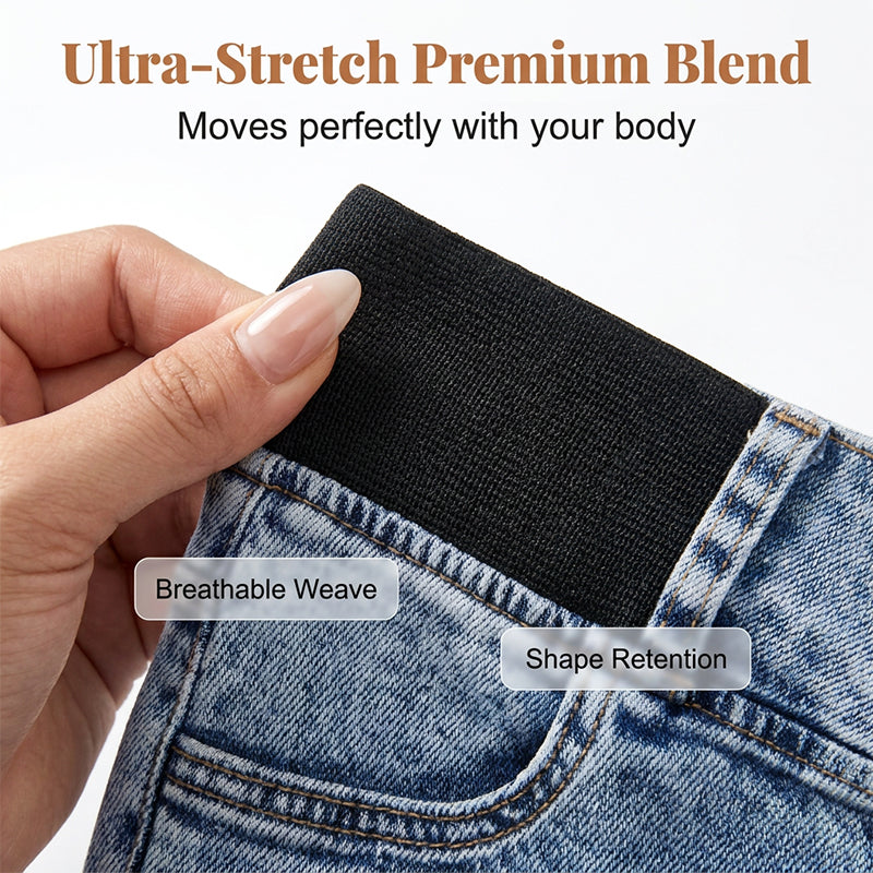 Damen hochtaillierte Denim-Caprihosen mit elastischem Bund – verkürzte Jeans