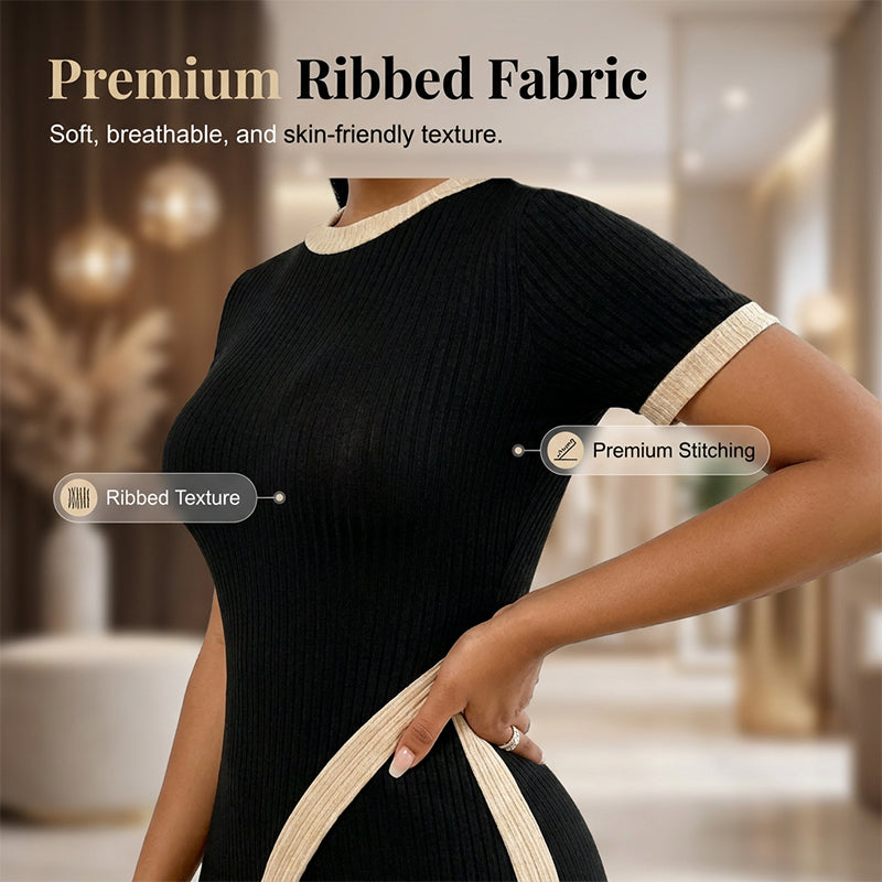Damen Set aus Kurzarm-Oberteil & ausgestellter Hose