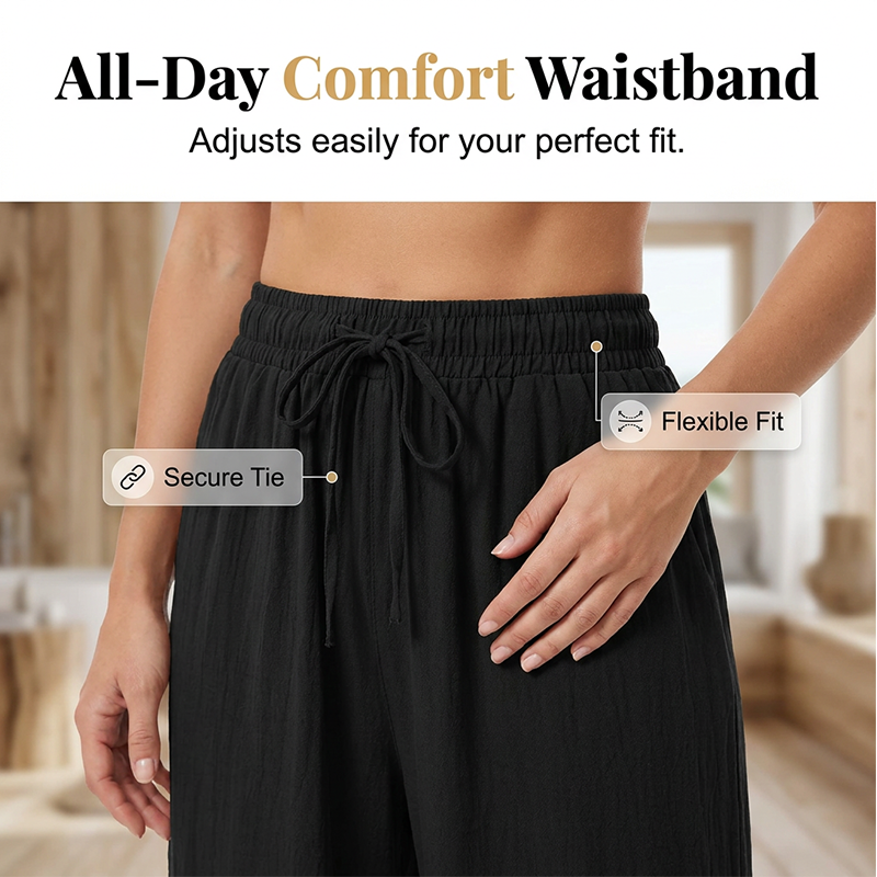 🎀👖Lässige Damenhose mit hohem Bund und weitem Bein