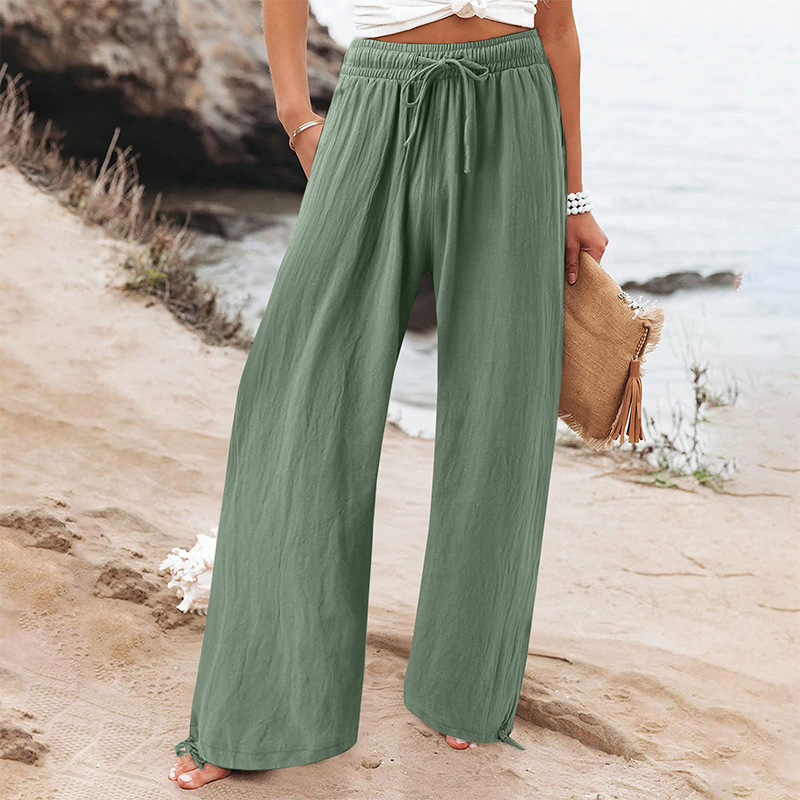 🎀👖Lässige Damenhose mit hohem Bund und weitem Bein