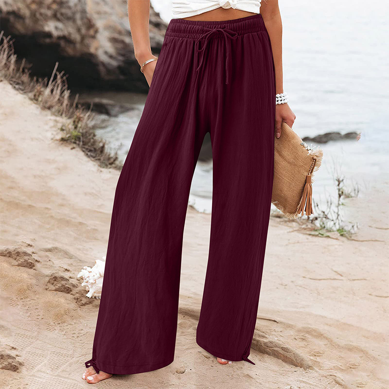 🎀👖Lässige Damenhose mit hohem Bund und weitem Bein