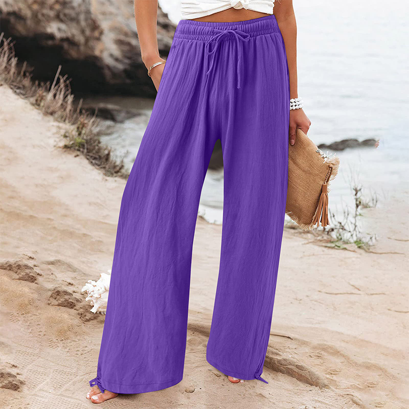 🎀👖Lässige Damenhose mit hohem Bund und weitem Bein