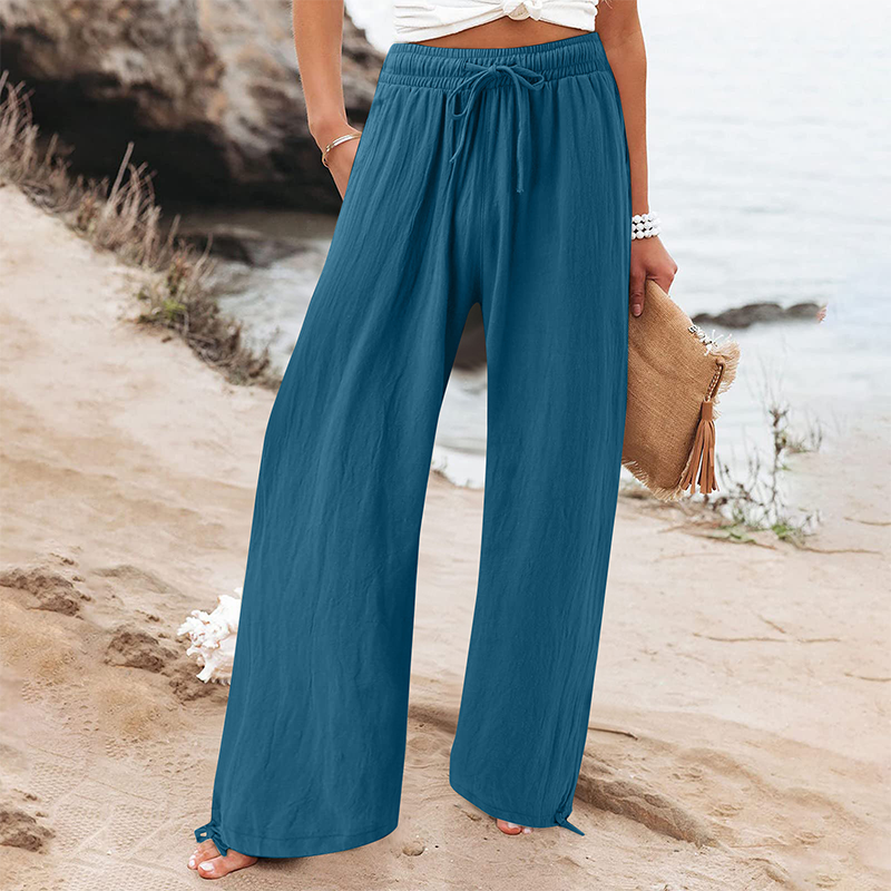 🎀👖Lässige Damenhose mit hohem Bund und weitem Bein