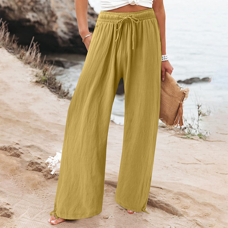 🎀👖Lässige Damenhose mit hohem Bund und weitem Bein