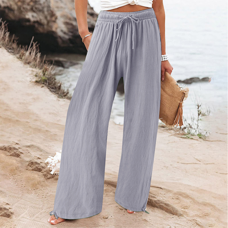 🎀👖Lässige Damenhose mit hohem Bund und weitem Bein