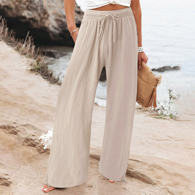 🎀👖Lässige Damenhose mit hohem Bund und weitem Bein