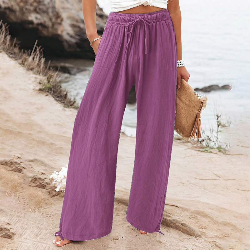 🎀👖Lässige Damenhose mit hohem Bund und weitem Bein