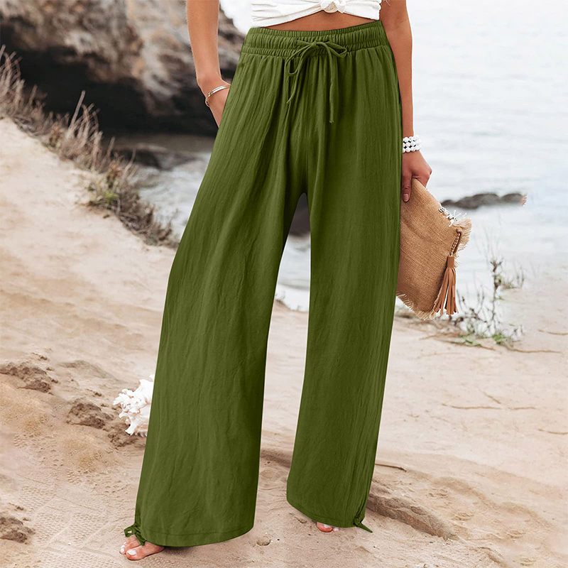 🎀👖Lässige Damenhose mit hohem Bund und weitem Bein
