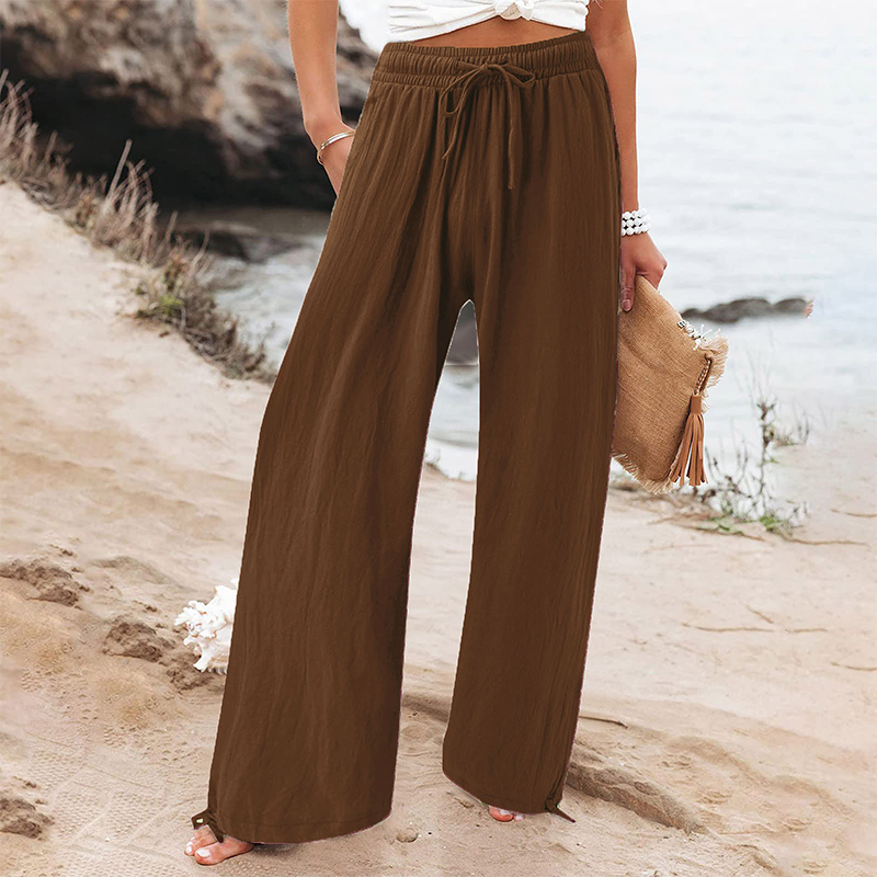 🎀👖Lässige Damenhose mit hohem Bund und weitem Bein