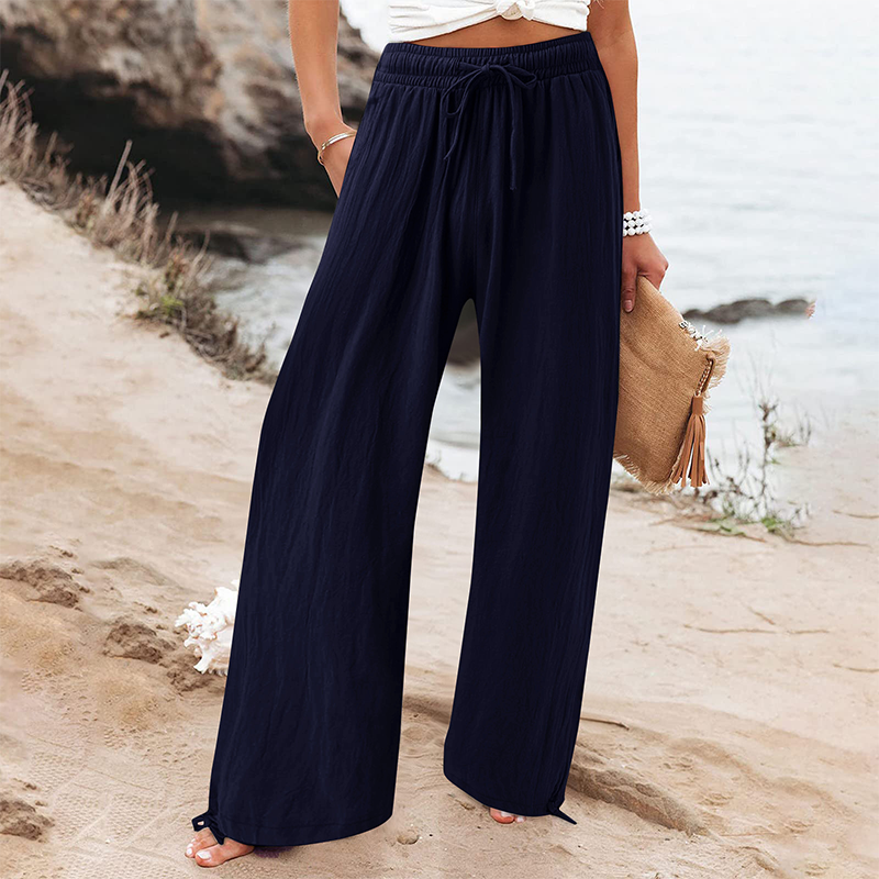 🎀👖Lässige Damenhose mit hohem Bund und weitem Bein