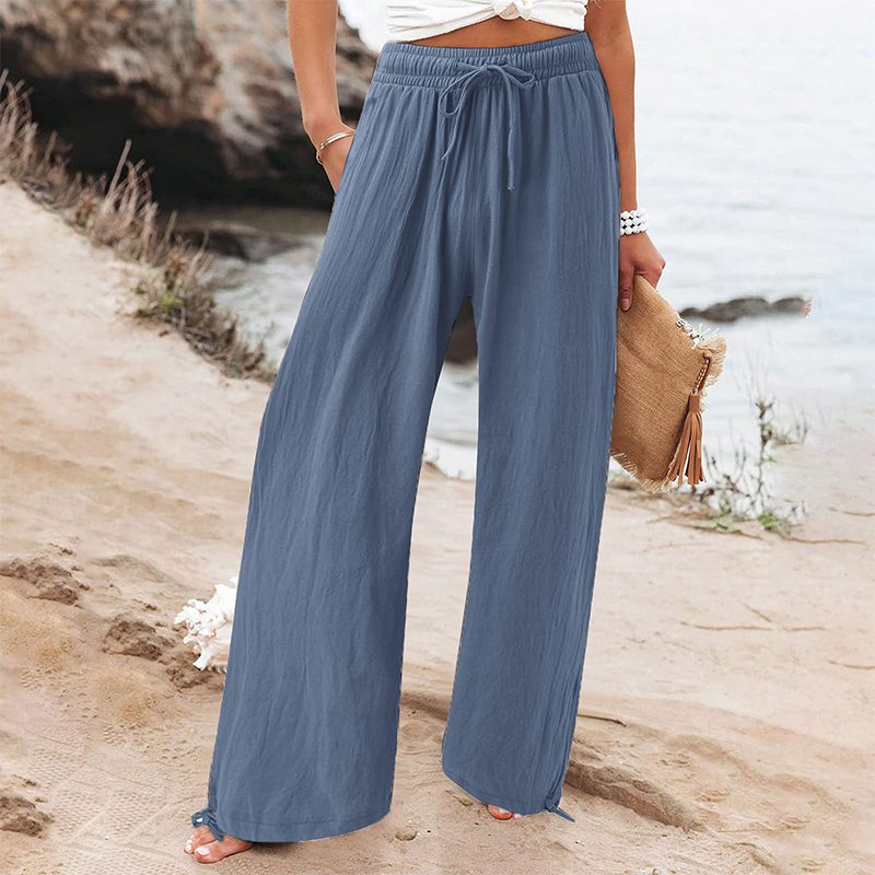 🎀👖Lässige Damenhose mit hohem Bund und weitem Bein