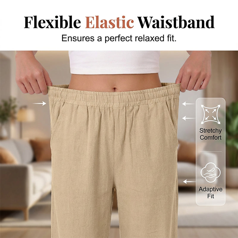 Damen lässige, locker sitzende weite Crop-Hosen