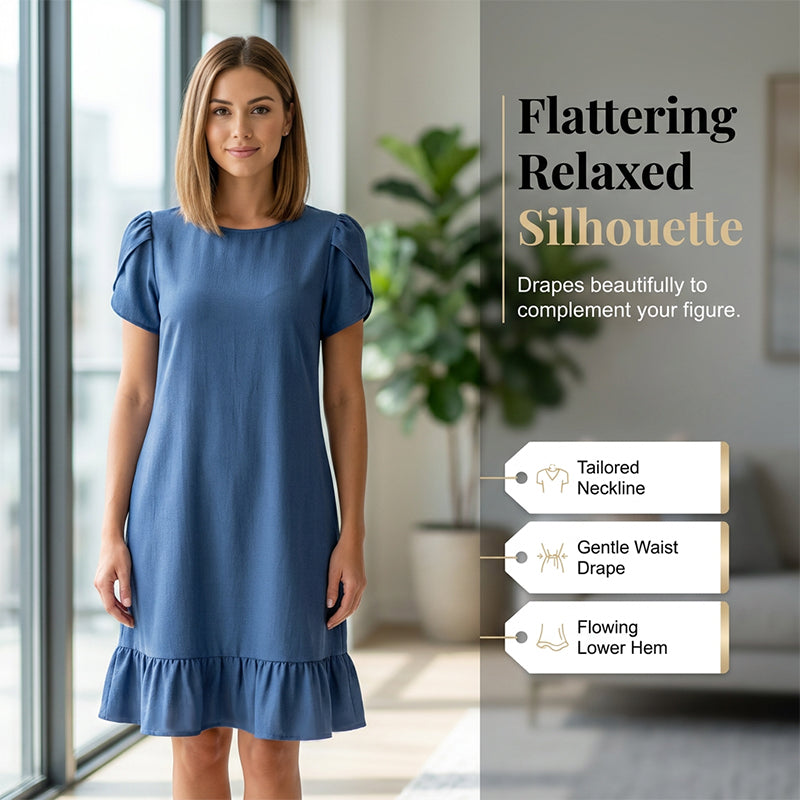 👗✨Elegantes Kleid aus gewaschenem Denim – Lässige Eleganz für jeden Tag💙