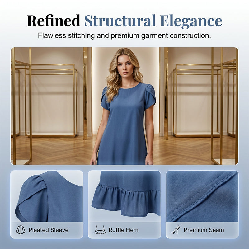 👗✨Elegantes Kleid aus gewaschenem Denim – Lässige Eleganz für jeden Tag💙