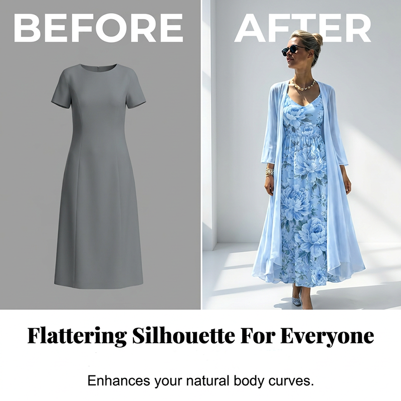 🌸👗Elegantes zweiteiliges Blumenkleid-Set für Damen – der perfekte Look für den Sommerurlaub✨