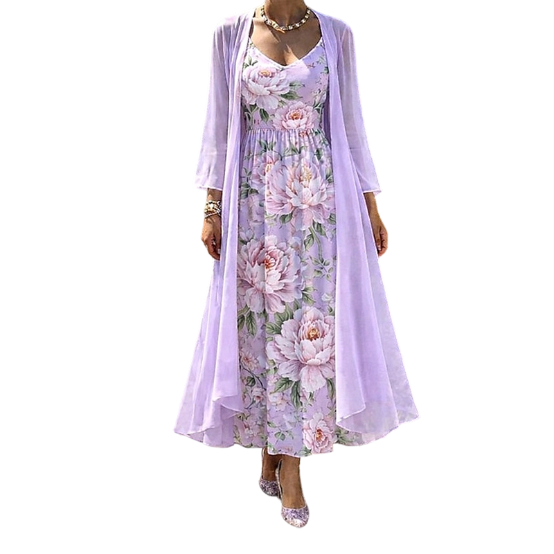 🌸👗Elegantes zweiteiliges Blumenkleid-Set für Damen – der perfekte Look für den Sommerurlaub✨