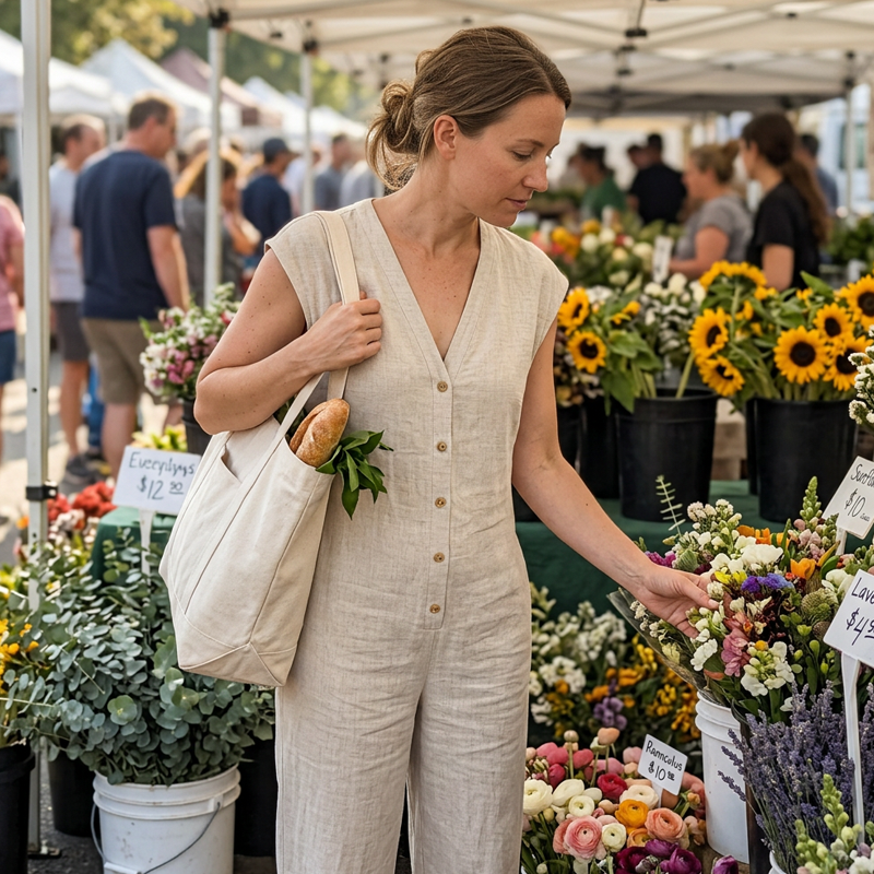 👗☀️Damen Sommer ärmelloser Knopf-Jumpsuit – Mühelose Sommer-Eleganz ✨