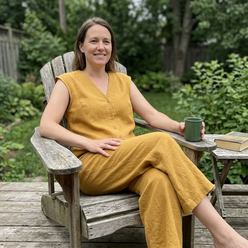 👗☀️Damen Sommer ärmelloser Knopf-Jumpsuit – Mühelose Sommer-Eleganz ✨