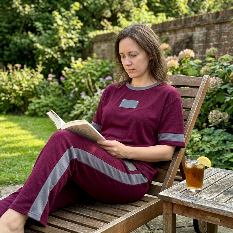 🔥Zweiteiliges Freizeit-Lounge-Set für Damen mit Streifenmuster