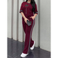 🔥Zweiteiliges Freizeit-Lounge-Set für Damen mit Streifenmuster