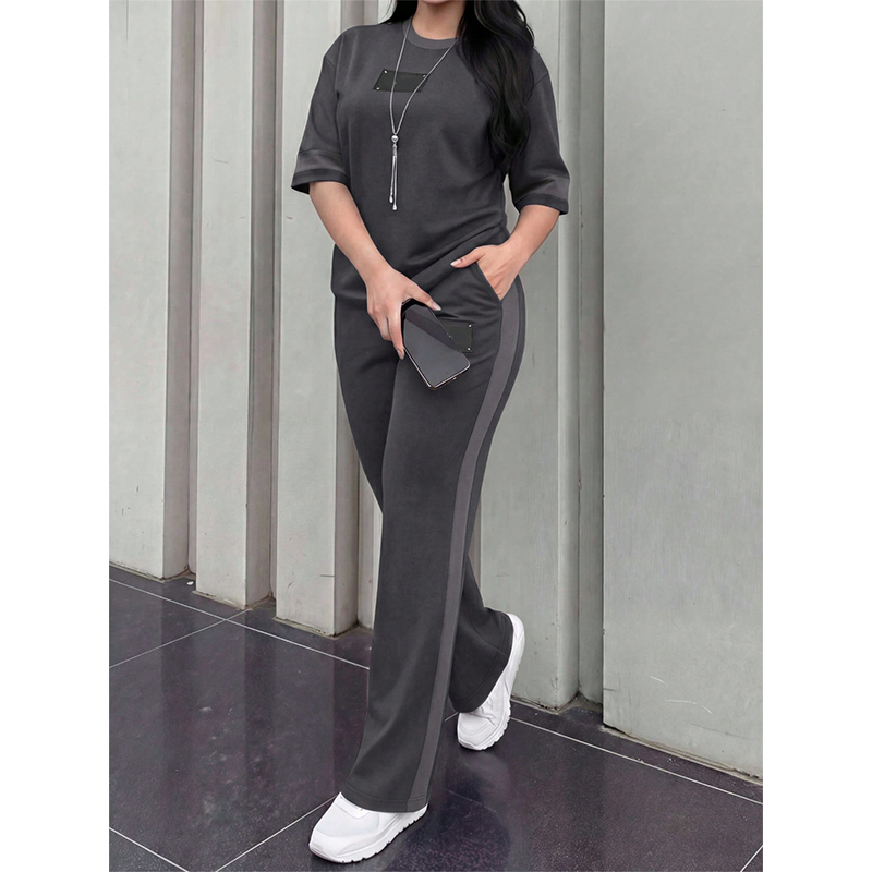 🔥Zweiteiliges Freizeit-Lounge-Set für Damen mit Streifenmuster