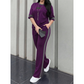 🔥Zweiteiliges Freizeit-Lounge-Set für Damen mit Streifenmuster