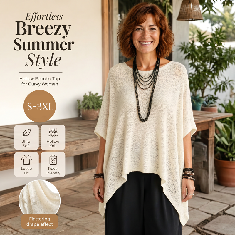 Damen-Strickoberteil mit Batwing-Ärmeln und Aussparungen