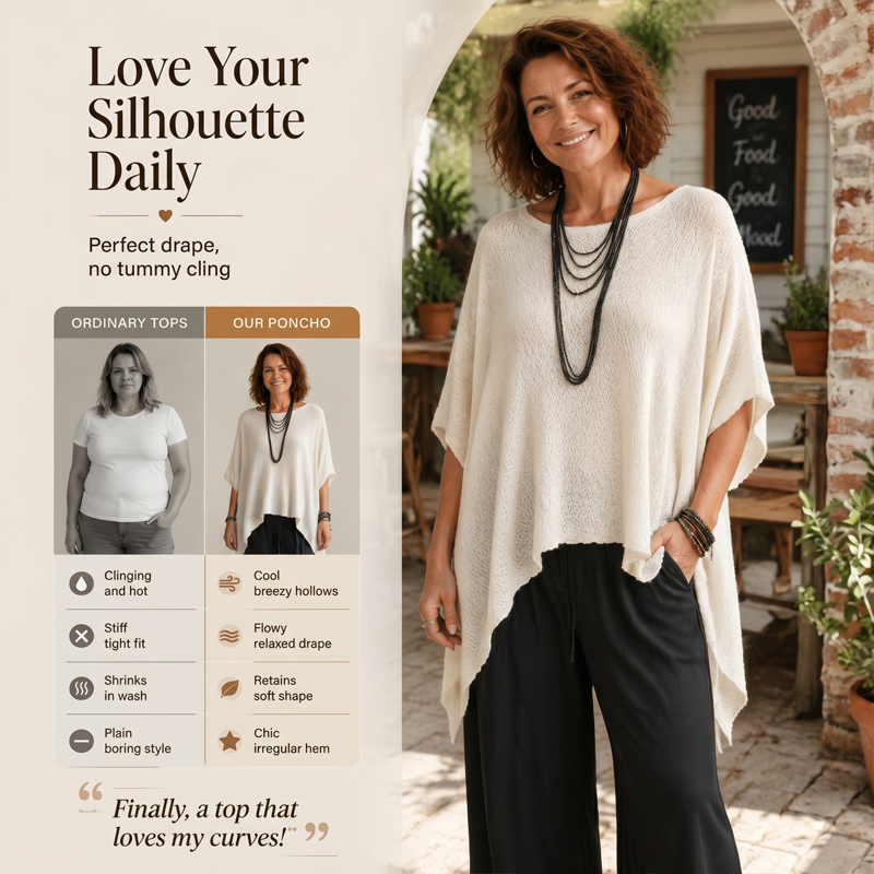 Damen-Strickoberteil mit Batwing-Ärmeln und Aussparungen