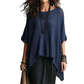 Damen-Strickoberteil mit Batwing-Ärmeln und Aussparungen