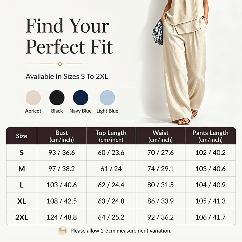 Set aus asymmetrischem Oberteil und Hose mit weitem Bein für Damen