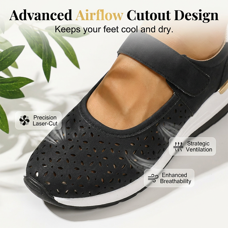 Damen atmungsaktive Plateauschuhe mit Cutout