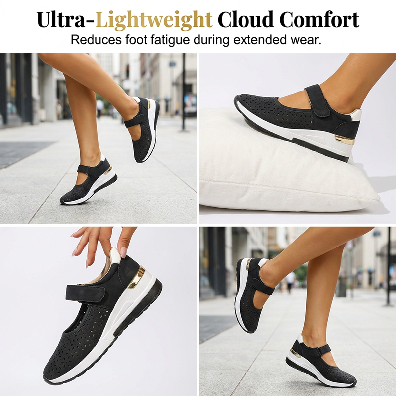 Damen atmungsaktive Plateauschuhe mit Cutout