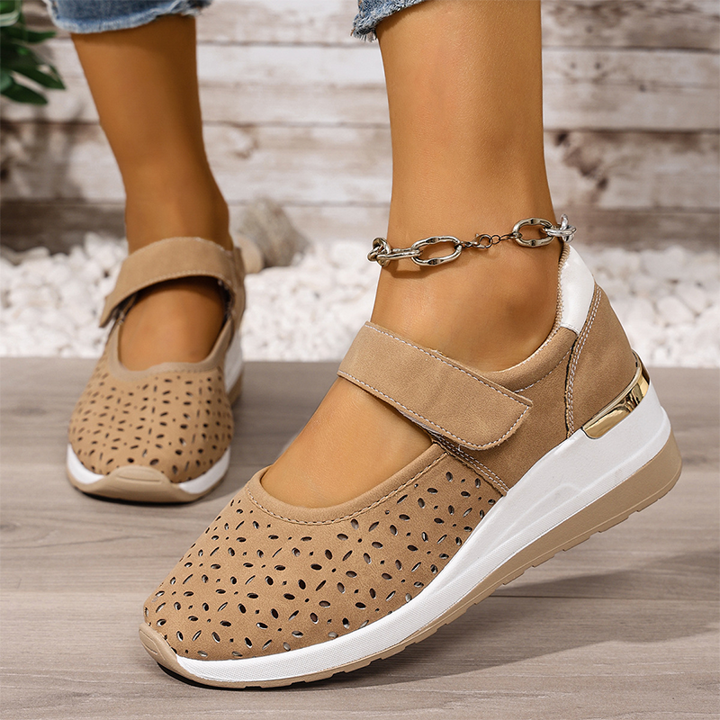 Damen atmungsaktive Plateauschuhe mit Cutout