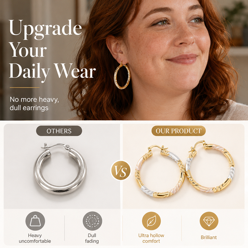 Elegante, gedrehte Creolen für Damen