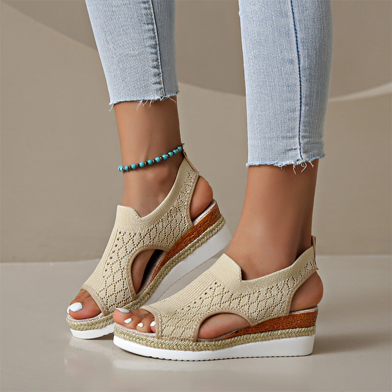 Atmungsaktive Plateau-Sandalen für Damen im Freizeitstil