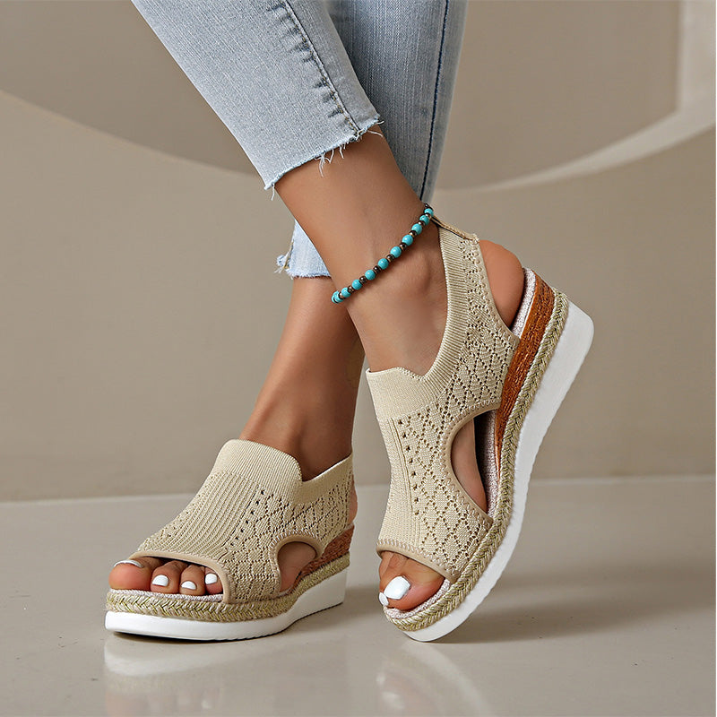 Atmungsaktive Plateau-Sandalen für Damen im Freizeitstil