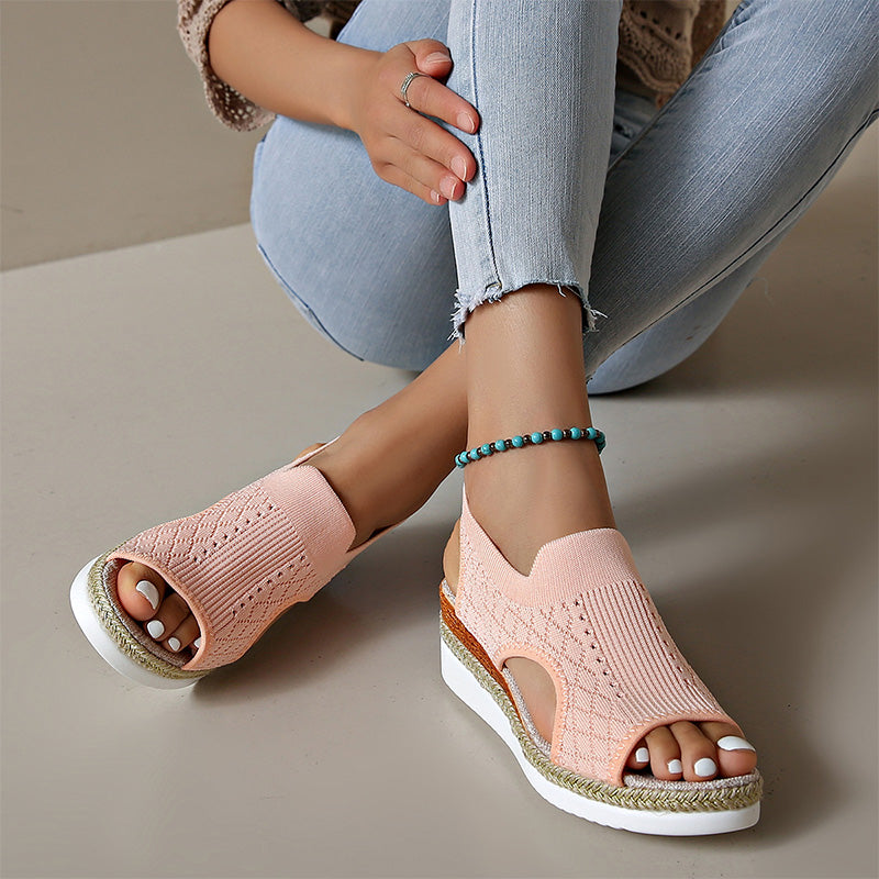 Atmungsaktive Plateau-Sandalen für Damen im Freizeitstil