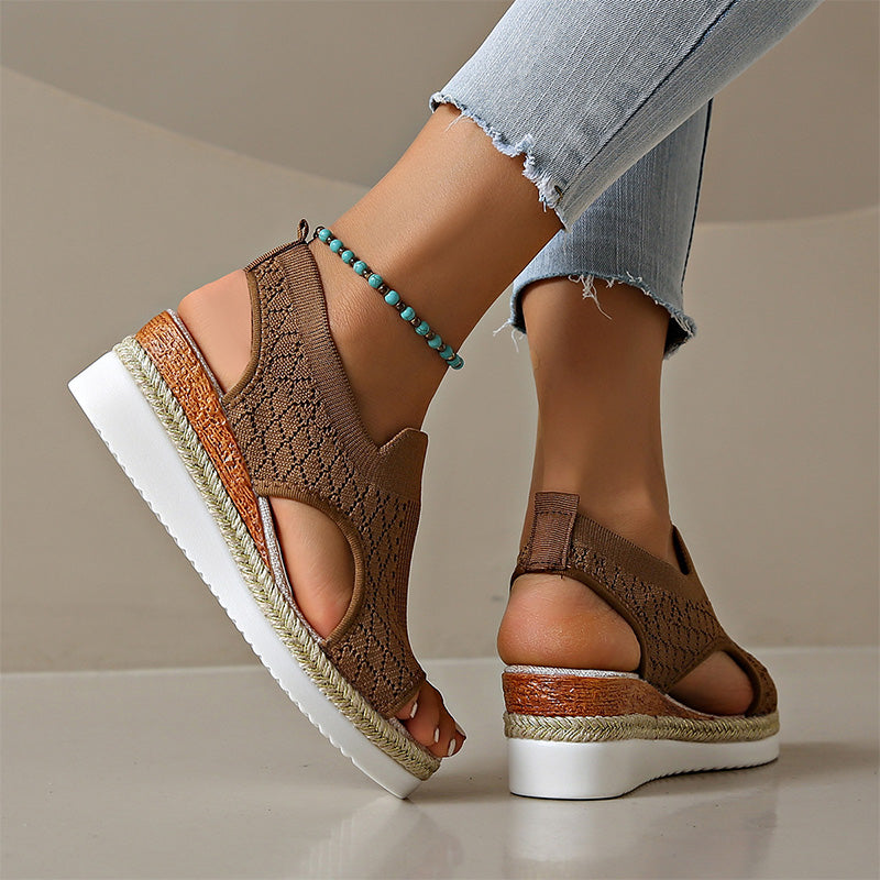 Atmungsaktive Plateau-Sandalen für Damen im Freizeitstil