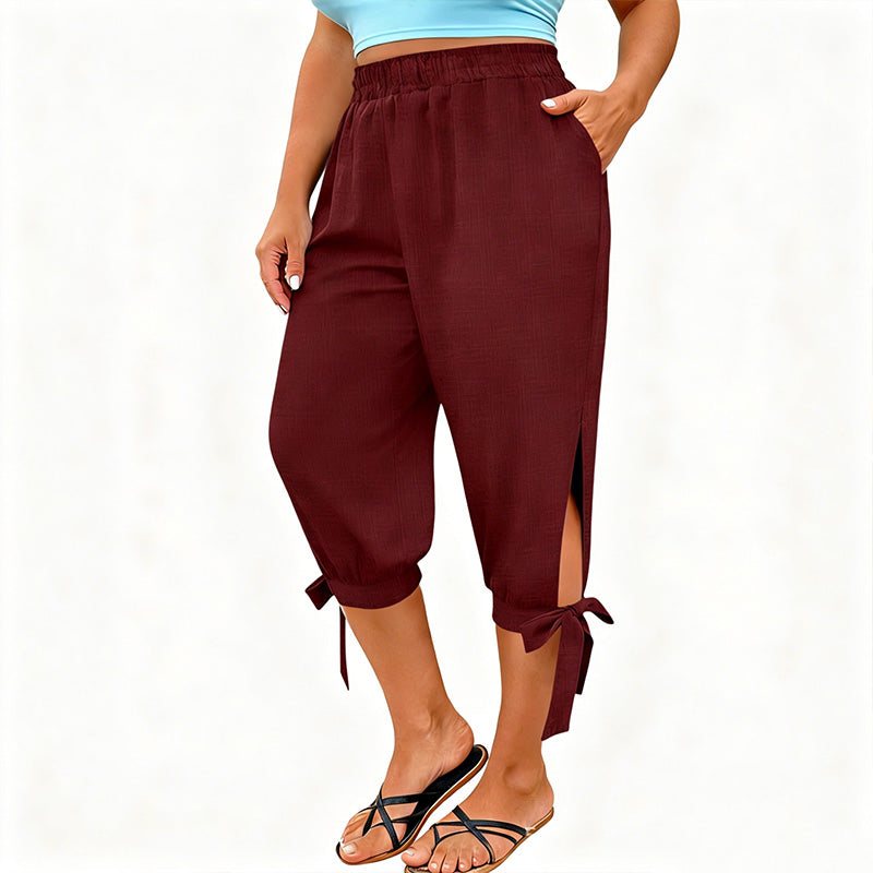 Caprihose für Damen mit elastischem Bund im Freizeitstil
