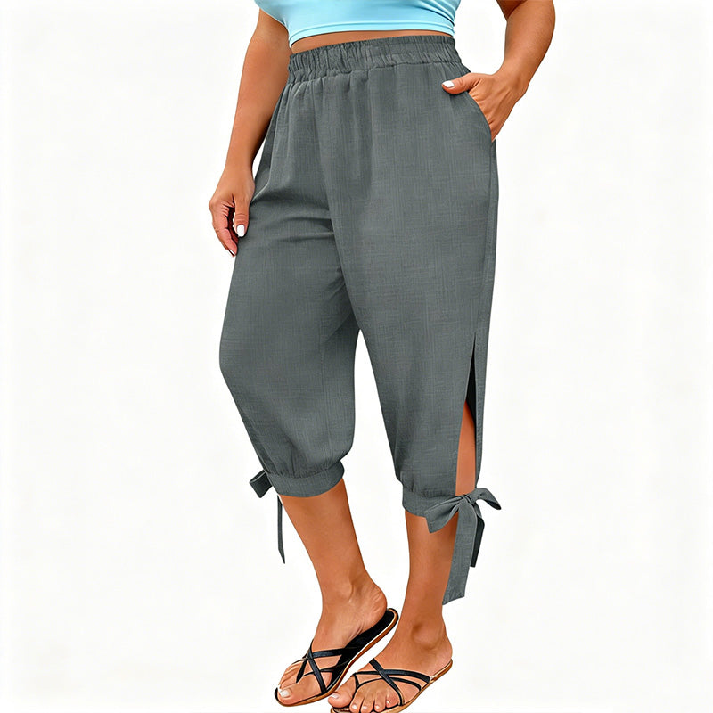 Caprihose für Damen mit elastischem Bund im Freizeitstil