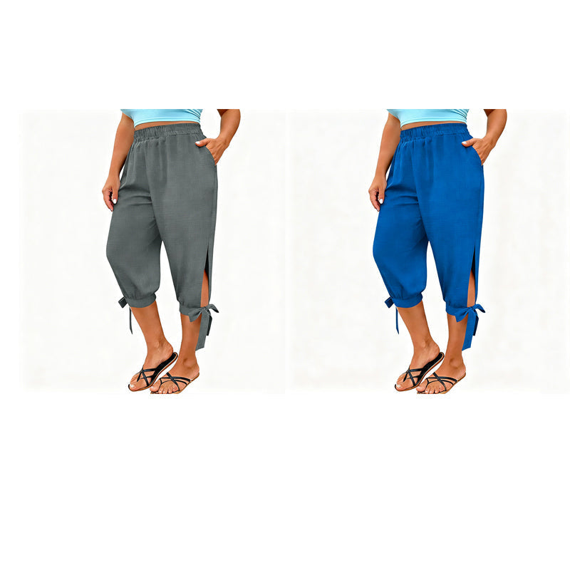 Caprihose für Damen mit elastischem Bund im Freizeitstil