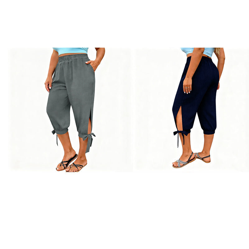 Caprihose für Damen mit elastischem Bund im Freizeitstil