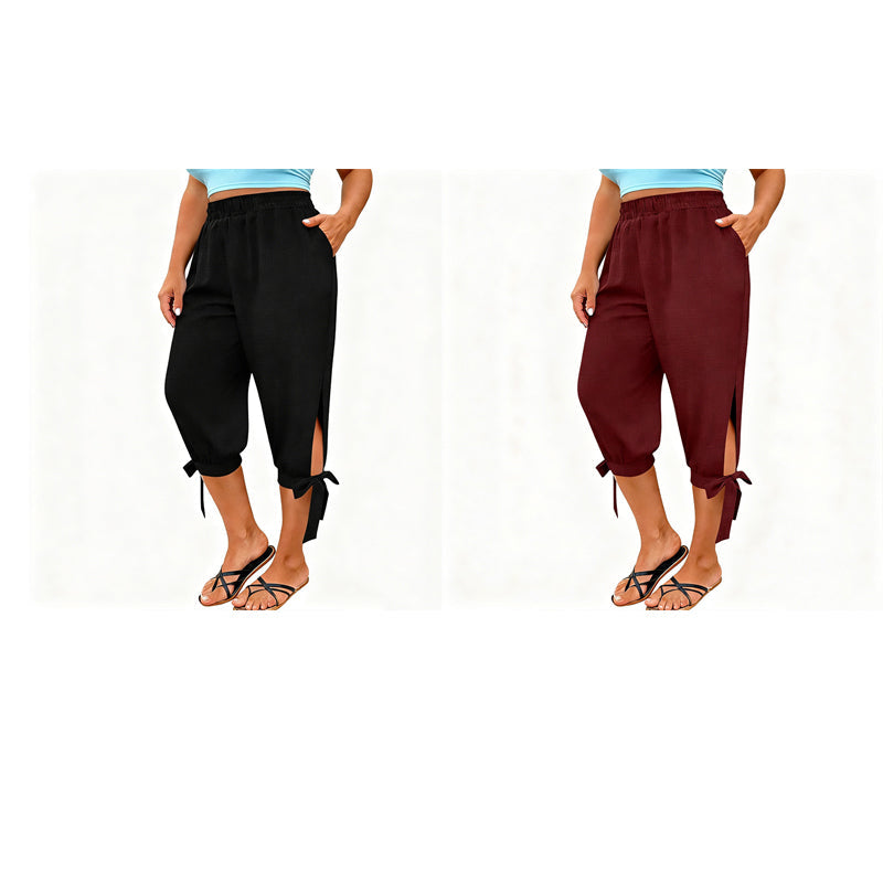 Caprihose für Damen mit elastischem Bund im Freizeitstil