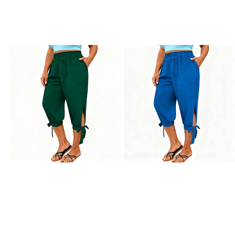 Caprihose für Damen mit elastischem Bund im Freizeitstil
