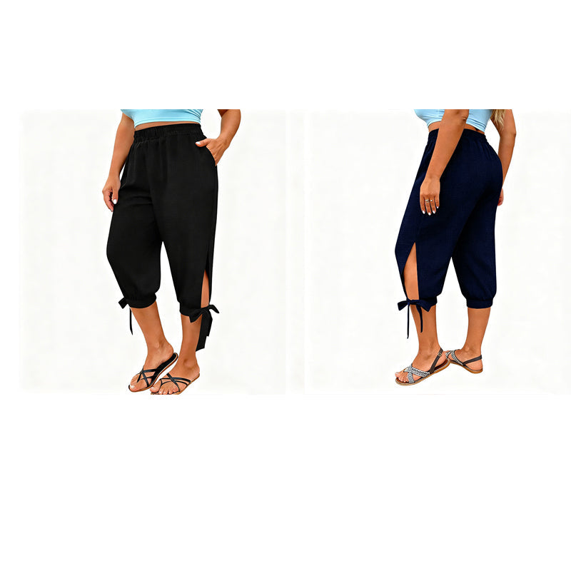 Caprihose für Damen mit elastischem Bund im Freizeitstil